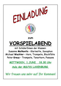 Plakat Vorspielabend Kreuz, Matkovits, Wachter 2016