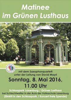 Plakat Matinee im Schlosspark Mai 2016