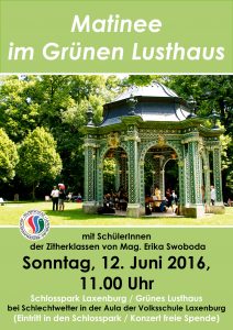 Plakat Matinee im Schlosspark 2016 Juni