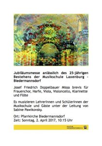 Plakat Doppelbauer Jubiläumsmesse (Biedermannsdorf)