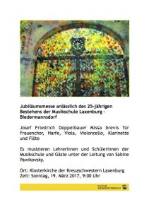 Plakat Doppelbauer Jubiläumsmesse (Laxenburg)