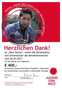 Dank-Urkunde Benefizkonzert