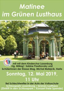 Plakat Matinee im Grünen Lusthaus, Mai 2019