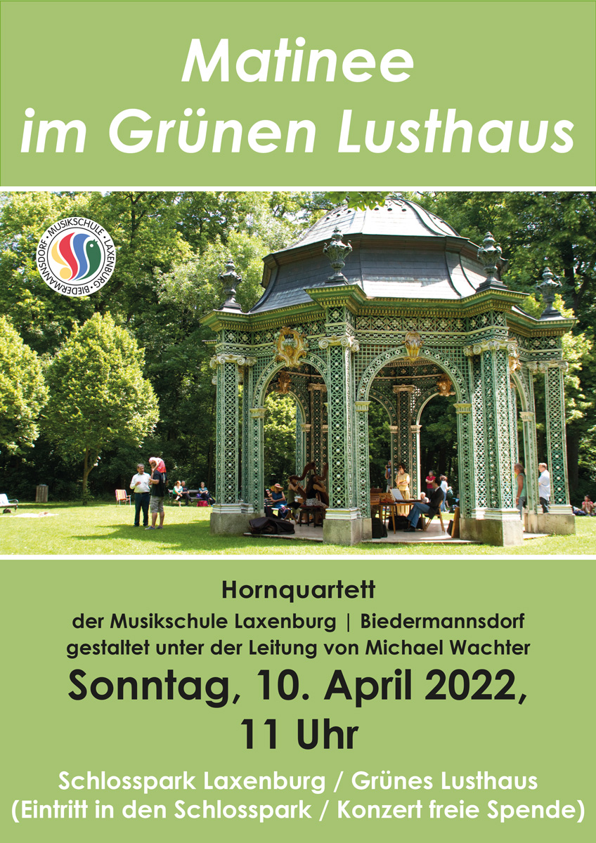 Plakat Matinee im Schlosspark April 2022