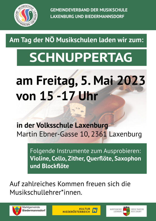 Plakat Schnuppertag 05/2023